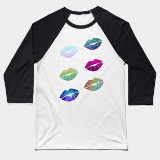 Ombre Faux Glitter Lips Pack Baseball T-Shirt